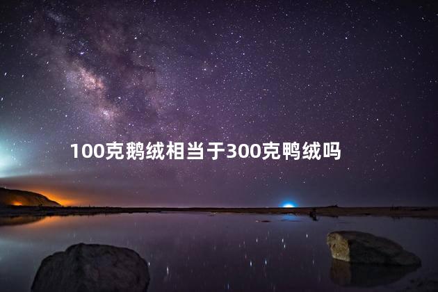 100克鹅绒相当于300克鸭绒吗