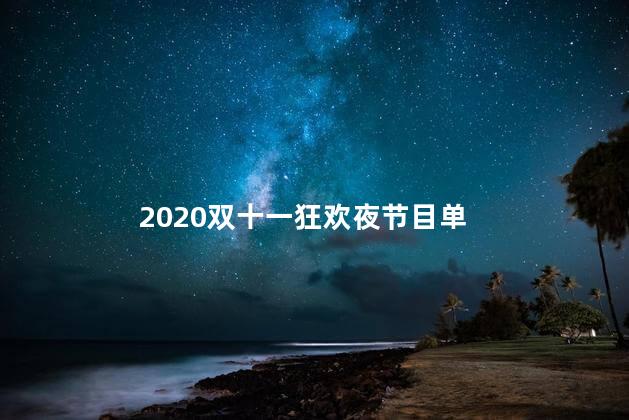 2020双十一狂欢夜节目单