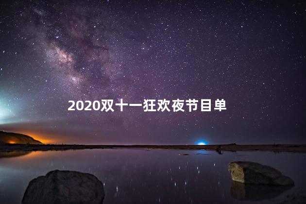 2020双十一狂欢夜节目单