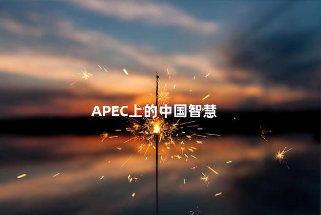 APEC上的中国智慧