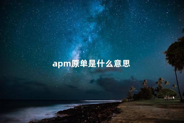 apm原单是什么意思