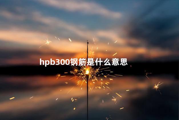 hpb300钢筋是什么意思