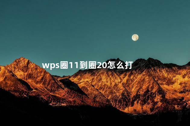 wps圈11到圈20怎么打