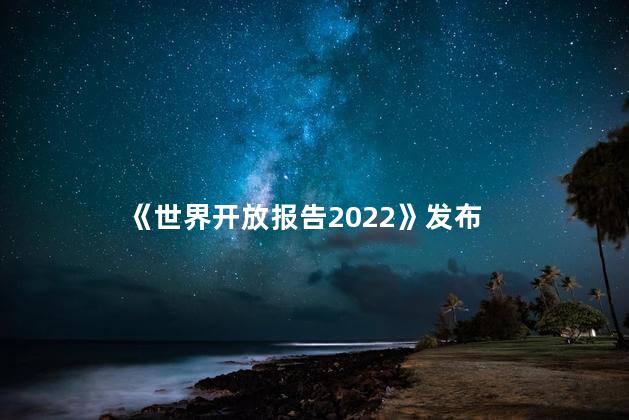 《世界开放报告2022》发布