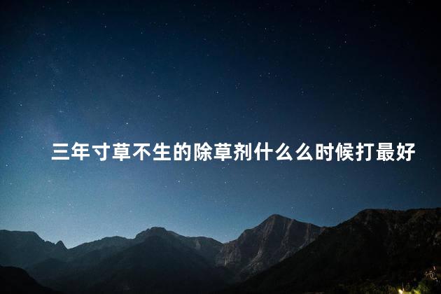 三年寸草不生的除草剂什么么时候打最好