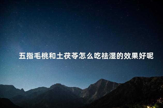 五指毛桃和土茯苓怎么吃祛湿的效果好呢