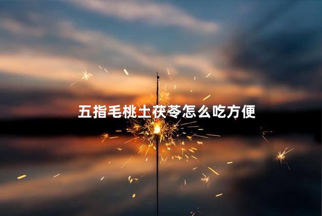 五指毛桃土茯苓怎么吃方便