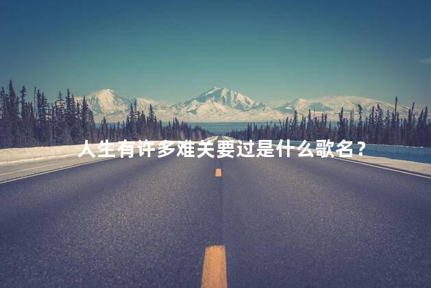 人生有许多难关要过是什么歌名？