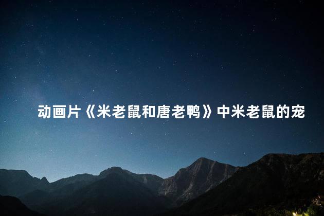 动画片《米老鼠和唐老鸭》中米老鼠的宠物是