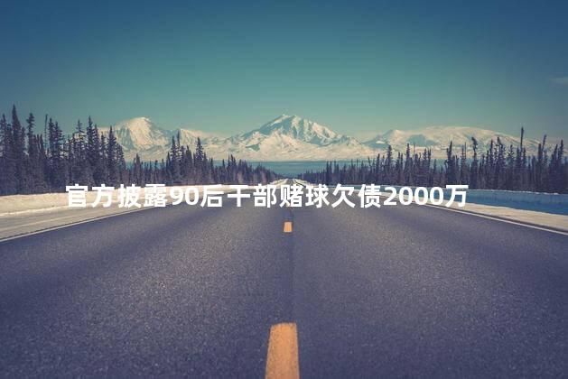 官方披露90后干部赌球欠债2000万