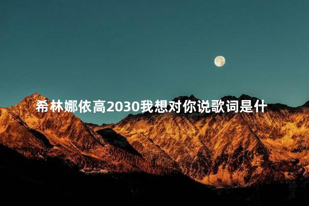 希林娜依高2030我想对你说歌词是什么