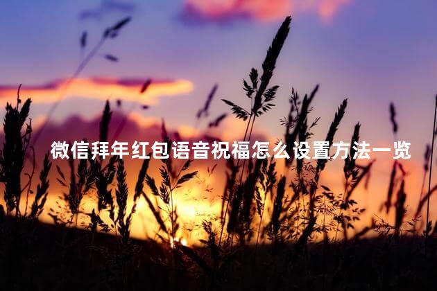 微信拜年红包语音祝福怎么设置方法一览