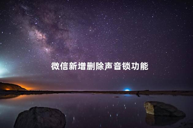 微信新增删除声音锁功能