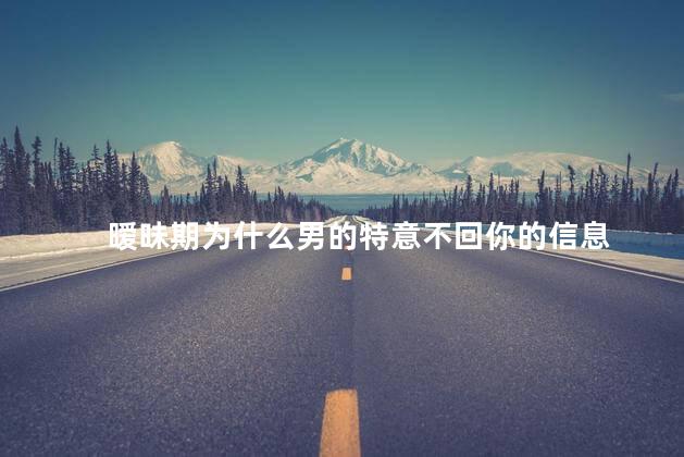 暧昧期为什么男的特意不回你的信息
