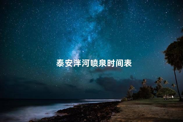 泰安泮河喷泉时间表