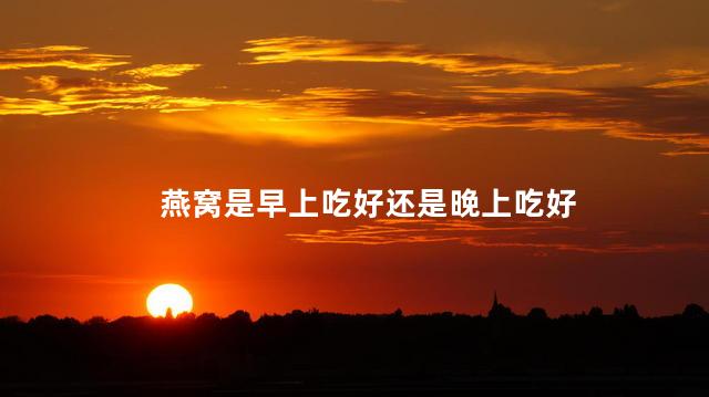 燕窝是早上吃好还是晚上吃好