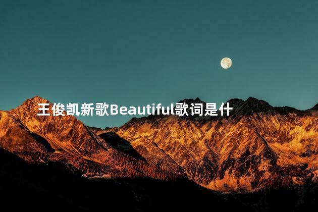 王俊凯新歌Beautiful歌词是什么