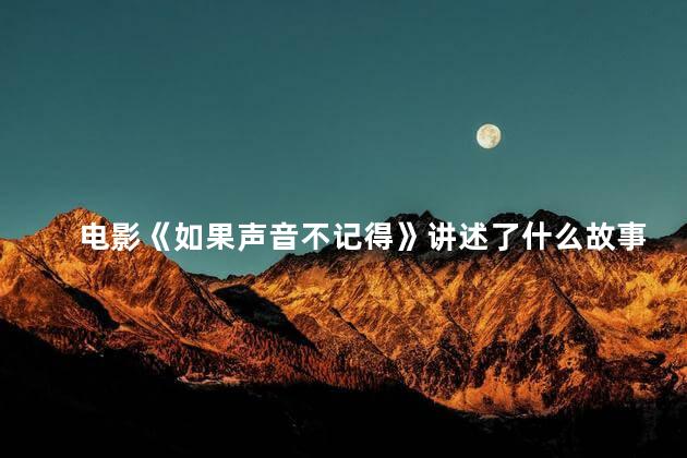 电影《如果声音不记得》讲述了什么故事