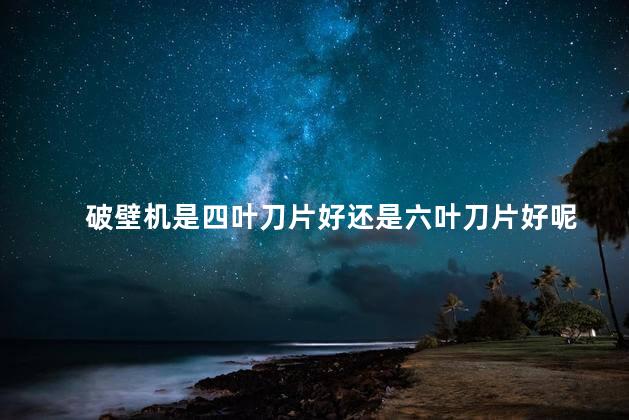 破壁机是四叶刀片好还是六叶刀片好呢