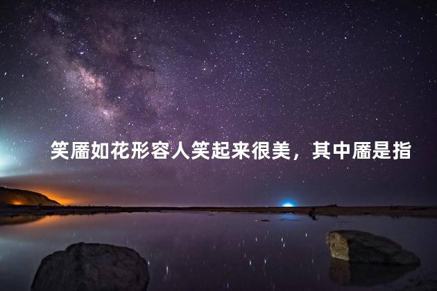 笑靥如花形容人笑起来很美，其中靥是指