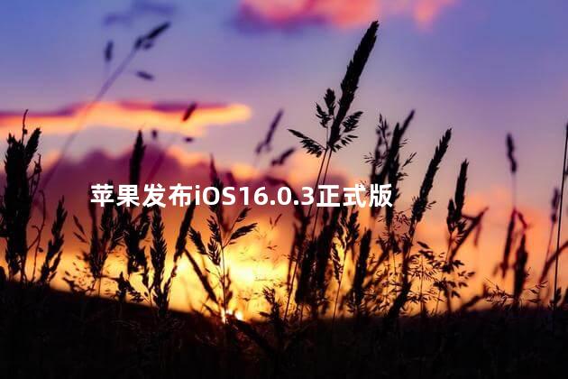 苹果发布iOS16.0.3正式版
