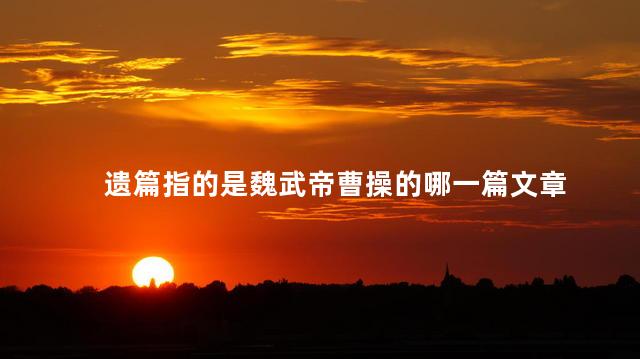 遗篇指的是魏武帝曹操的哪一篇 魏国为什么不叫曹国
