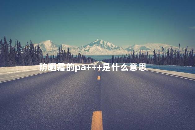 防晒霜的pa+++是什么意思